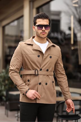 ترنچکت قهوه ای مردانه پلی استر Mero Life - کد 818394817