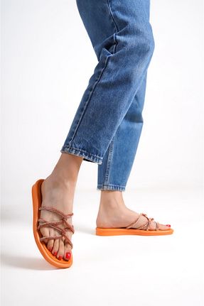 دمپائی نارنجی زنانه پاشنه تخت Alice Dress - کد 852723034