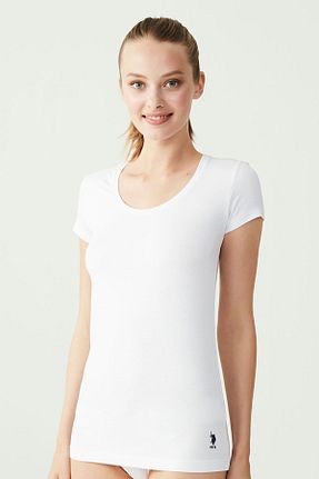 تیشرت سفید زنانه رگولار U.S. Polo Assn. - کد 2218280
