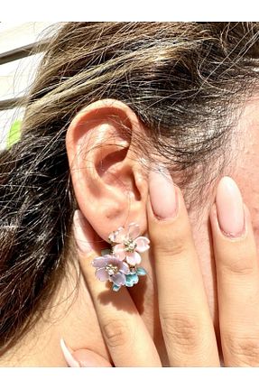 گوشواره جواهر رنگی منجق alsaccessories - کد 734094558