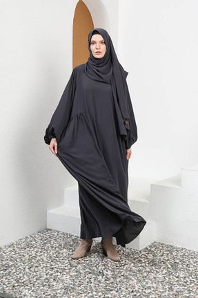 کلاه و ابایا طوسی زنانه %100 پنبه VALENS BOUTİQUE - کد 852849710