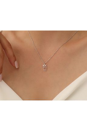 گردنبند نقره طوسی زنانه 925 عیار sorti takı aksesuar - کد 852700671