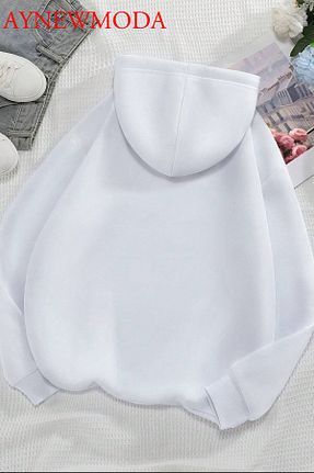 سوئیشرت سفید زنانه چاپی aynewmoda - کد 852701886