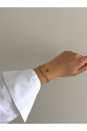 دستبند استیل (فولاد) طلائی زنانه رودیوم Freyja Aksesuar - کد 852477072