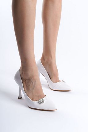 کفش استایلیتو سفید پاشنه نازک Lölük Moda - کد 852725921