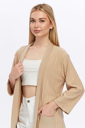 کیمونو و کافتان بژ زنانه پلی استر ZBK - کد 846741874