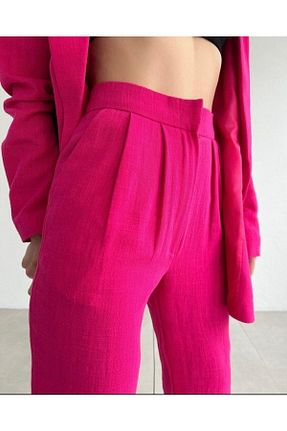 ست بالاتنه و پائین تنه صورتی زنانه بافت Leos Moda - کد 681150515