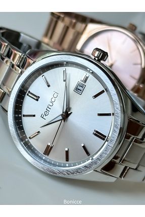 ست ساعت مچی صورتی زنانه استل (فولاد) Ferrucci - کد 218396855
