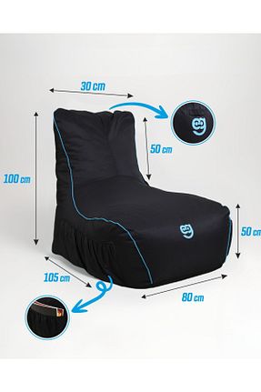 مبل باقالی آبی Rudu - کد 852584278