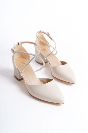 کفش مجلسی بژ زنانه چرم مصنوعی FİNLANDiYA SHOES - کد 852824869