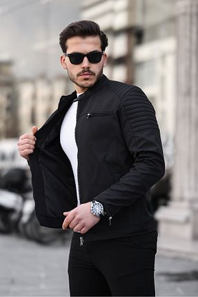 کاپشن مشکی مردانه اسلیم فیت Mero Life - کد 818377265