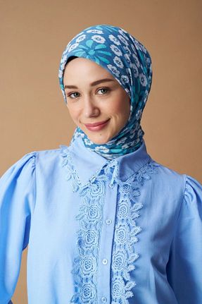 روسری متالیک پنبه (نخی) 100 x 100 طرح گلدار کد 838361351