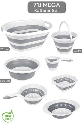سبد لباس طوسی پلاستیک Meleni Home - کد 852547363