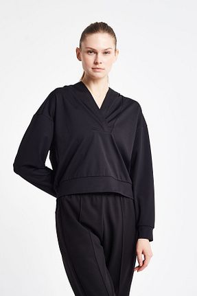 سوئیشرت اسپرت مشکی زنانه رگولار Lescon - کد 852542667