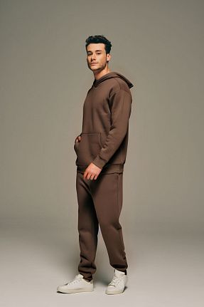 ست گرمکن قهوه ای مردانه پنبه پلی استر YAKAMEL - کد 852832726