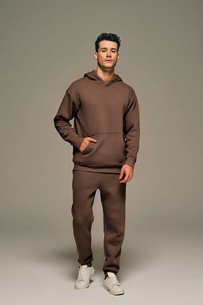 ست گرمکن قهوه ای مردانه پنبه پلی استر YAKAMEL - کد 852832726