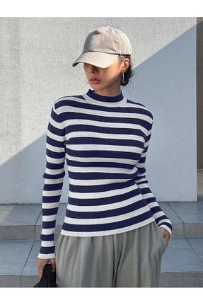 پلیور سرمه ای زنانه تنگ Dier Moda - کد 852844842
