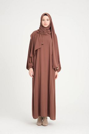 کلاه و ابایا قهوه ای زنانه %100 پنبه VALENS BOUTİQUE - کد 852849715