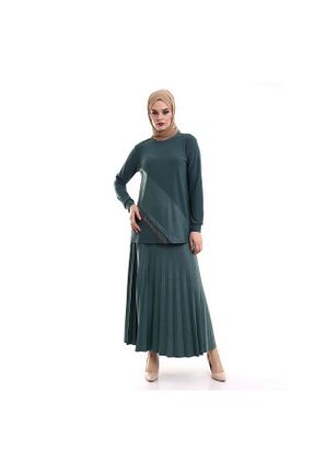 ست بالاتنه و پائین تنه سبز زنانه بافتنی clemence - کد 852850922