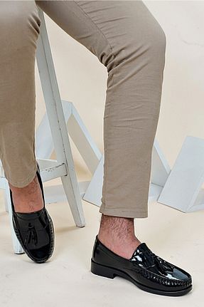 کفش کلاسیک مشکی مردانه چرم لاکی The Hope Shoes - کد 249472442