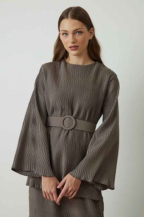 ست بالاتنه و پائین تنه قهوه ای زنانه بافتنی Hooopstore - کد 841756156