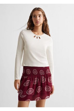 تیشرت سفید زنانه رگولار MANGO Teen - کد 787876375