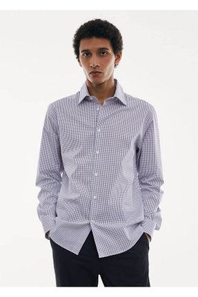 پیراهن سرمه ای مردانه رگولار MANGO Man - کد 787876479