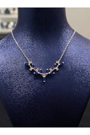 گردنبند نقره سرمه ای زنانه 925 عیار Kiriş Gümüş - کد 852471509