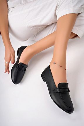بابت مشکی زنانه چرم خالص Akgün Terlik - کد 852494368