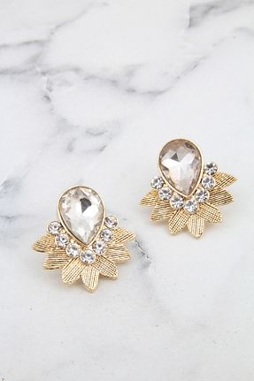 گوشواره جواهر طلائی کد 47166007