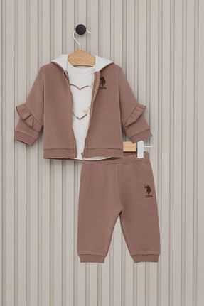 ست نوزادی بژ بچه گانه پنبه پلی استر U.S. Polo Assn. - کد 852543287