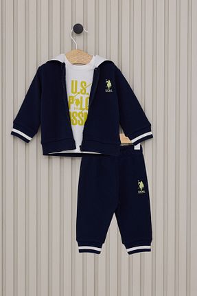 ست نوزادی سرمه ای بچه گانه پنبه پلی استر U.S. Polo Assn. - کد 852543323