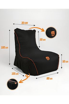 مبل باقالی نارنجی Rudu - کد 852584268