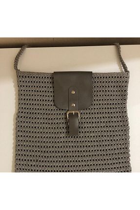 کیف دوشی طوسی زنانه پنبه پلی استر Hobi Dünyası - کد 832136642