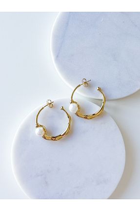 گوشواره استیل (فولاد) طلائی زنانه استیل (فولاد) CHARMLUCKY - کد 852585762