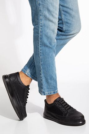 کفش اسنیکر مشکی مردانه بند دار BY ERG SHOES - کد 842712991