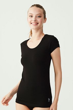 تیشرت مشکی زنانه رگولار U.S. Polo Assn. - کد 2187611