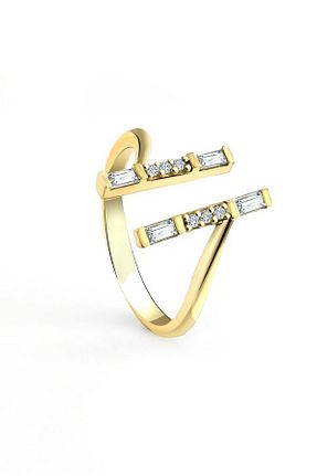 انگشتر نقره طلائی زنانه زیرکن jelux silver - کد 650503230
