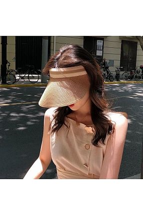 کلاه قهوه ای زنانه حصیر qoop store - کد 834507654