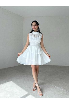 لباس سفید زنانه بافتنی MODA DURAĞI - کد 852843215
