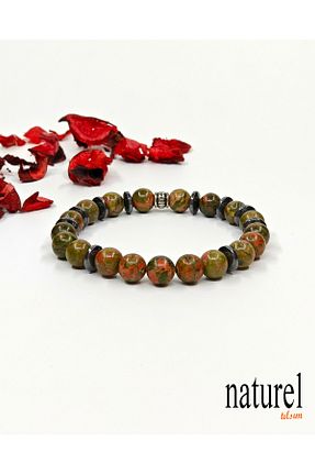 دستبند جواهر رنگی زنانه سنگ طبیعی Naturel Tılsım - کد 747045344