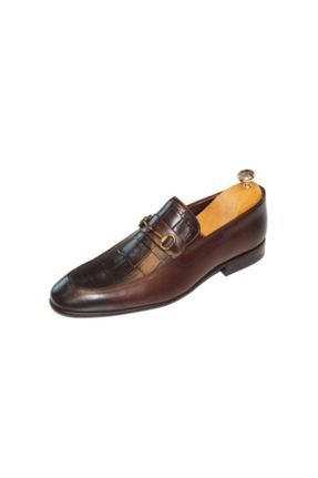 کفش کلاسیک قهوه ای مردانه چرم طبیعی پاشنه کوتاه ( 4 - 1 cm ) کد 51501859