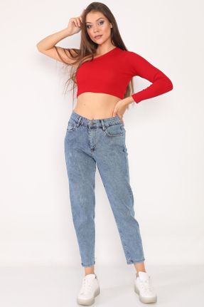 شلوار جین سرمه ای زنانه پاچه تنگ فاق بلند جین کد 51644026