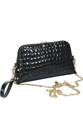 کیف مجلسی مشکی زنانه چرم لاکی Kurtuluş Çanta - کد 51769309