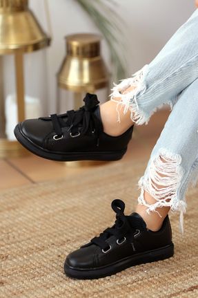 کفش کژوال مشکی زنانه چرم مصنوعی پاشنه کوتاه ( 4 - 1 cm ) پاشنه ساده کد 51907854