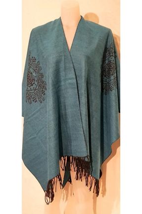 شال فیروزه ای زنانه پنبه ای TOPRAK ART GALLERY - کد 51940312