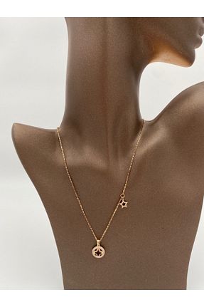 گردنبند جواهر طلائی زنانه استیل ضد زنگ Markiz Takı - کد 49775232