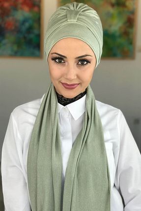 روسری سبز پنبه ای BUTİKAMBAR - کد 127898299