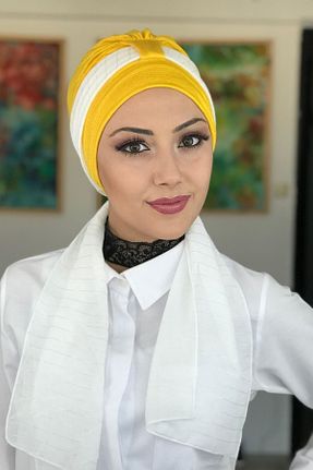 کلاه شنای حجاب زرد زنانه BUTİKAMBAR - کد 127899850