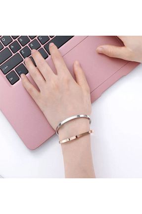 دستبند استیل (فولاد) صورتی زنانه استیل ضد زنگ AKCstore - کد 109729350